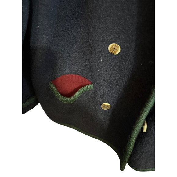 Vintage Sigi Scheiber Austrian Jacket Women’s Size 42 Wool Blend Navy & Green Wi - Picture 3 of 6